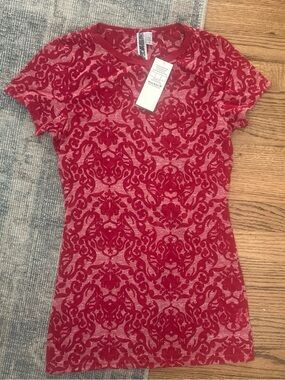 BKE Red Sheer Top Size Small from the Buckle Store - NWT